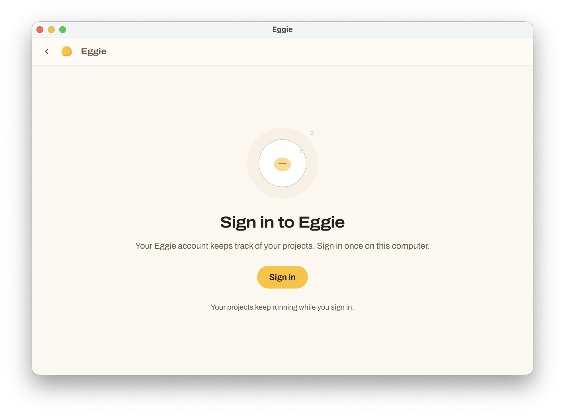 Sign in to Eggie
